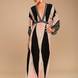 Lulu’s bohemian low cut maxi dress